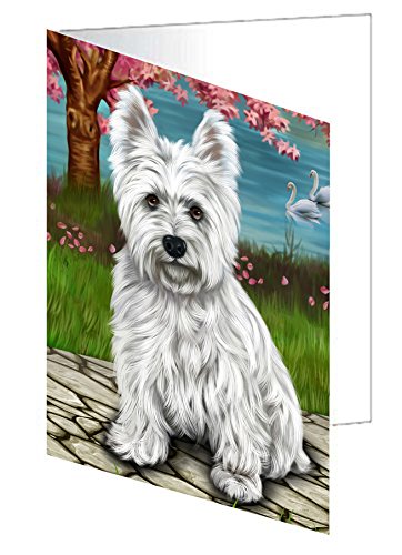 Westies Dog Handmade Artwork Assorted Pets Greeting Cards and Note Cards with Envelopes for All Occasions and Holiday Seasons