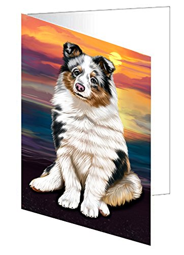 Shetland Sheepdog Dog Handmade Artwork Assorted Pets Greeting Cards and Note Cards with Envelopes for All Occasions and Holiday Seasons