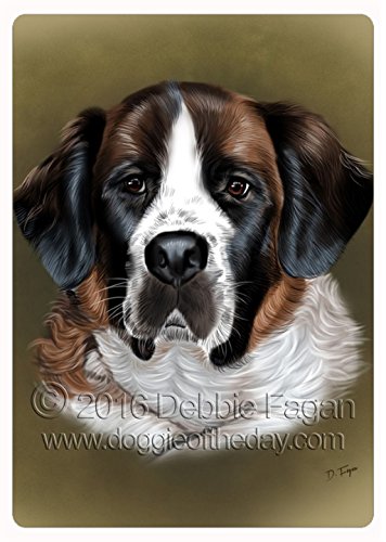 Saint Bernard Dog Art Portrait Print Large Cutting Board