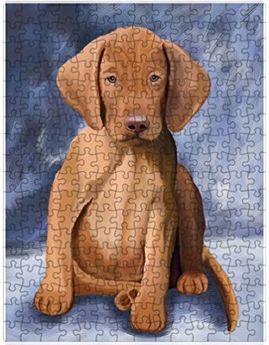Vizsla Puppy Dog Puzzle with Photo Tin