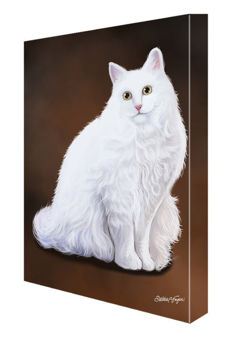 Turkish Angora Cat Painting Printed on Canvas Wall Art Signed