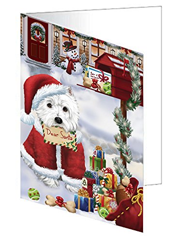 West Highland Terriers Dear Santa Letter Christmas Holiday Mailbox Dog Handmade Artwork Assorted Pets Greeting Cards and Note Cards with Envelopes for All Occasions and Holiday Seasons