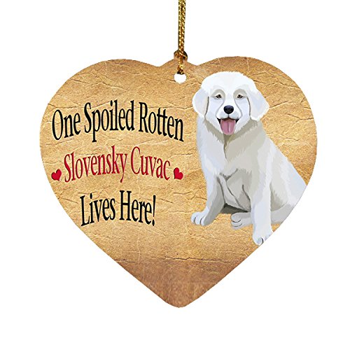Slovensky Cuvac Spoiled Rotten Dog Heart Christmas Ornament