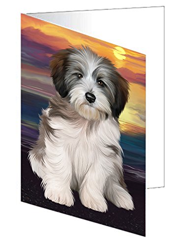Tibetan Terrier Dog Handmade Artwork Assorted Pets Greeting Cards and Note Cards with Envelopes for All Occasions and Holiday Seasons GCD49766