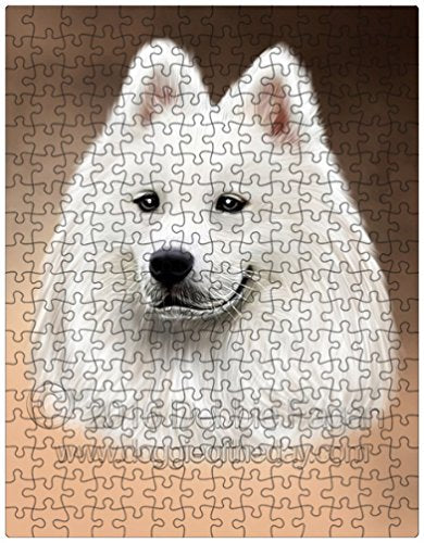 Samoyed Dog Art Portrait Print 300 Pc. Puzzle with Photo Tin