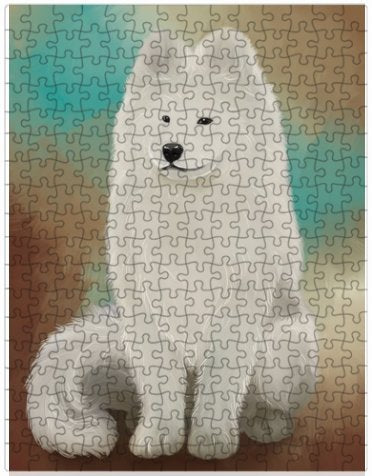 Samoyed Dog Puzzle with Photo Tin