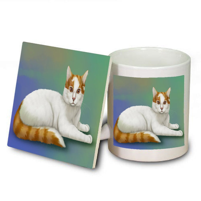 Turkish Van Cat Mug and Coaster Set