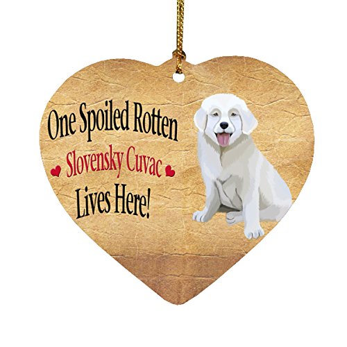 Spoiled Rotten Slovensky Cuvac Puppy Dog Heart Christmas Ornament