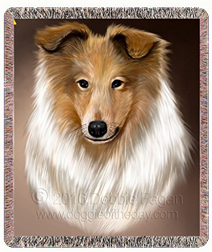 Sheltie Dog Art Portrait Print Woven Throw Blanket 54 X 38