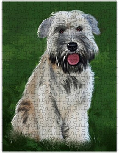 Soft Coated Wheaten Terrier Dog Puzzle with Photo Tin D584