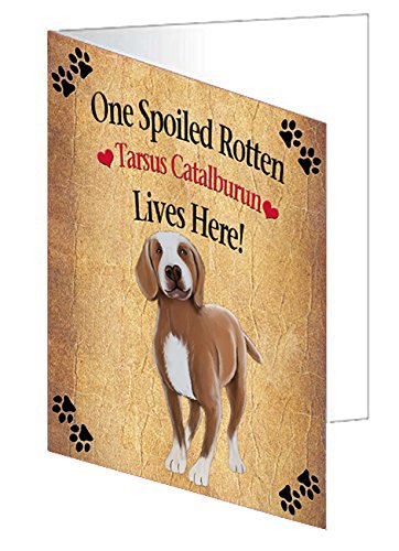 Spoiled Rotten Tarsus Atalburun Dog Handmade Artwork Assorted Pets Greeting Cards and Note Cards with Envelopes for All Occasions and Holiday Seasons
