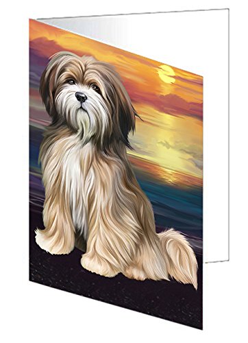Tibetan Terrier Dog Handmade Artwork Assorted Pets Greeting Cards and Note Cards with Envelopes for All Occasions and Holiday Seasons GCD49760