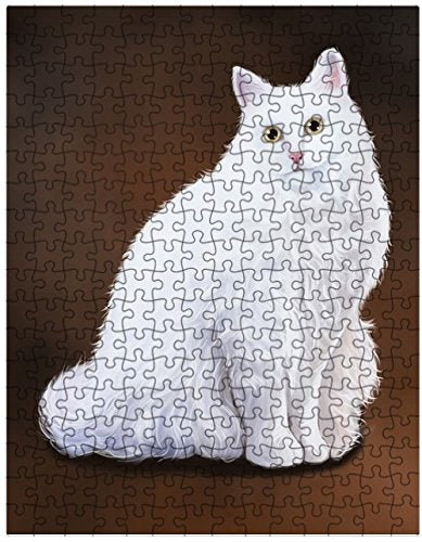 Turkish Angora Cat Puzzle with Photo Tin