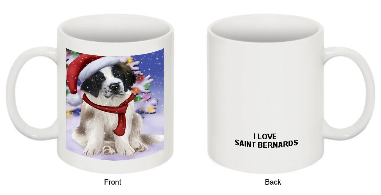 Winter Wonderland Saint Bernard Dog Christmas Mug CMG0620