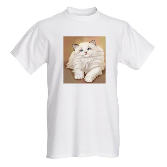 Women's White Ragdoll Cat T-Shirt