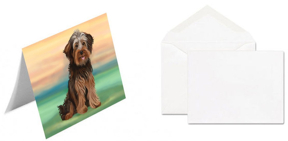 Yorkipoo Dog Handmade Artwork Assorted Pets Greeting Cards and Note Cards with Envelopes for All Occasions and Holiday Seasons