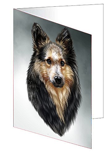Sheltie Dog Handmade Artwork Assorted Pets Greeting Cards and Note Cards with Envelopes for All Occasions and Holiday Seasons