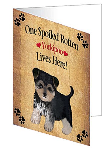 Spoiled Rotten Yorkipoo Dog Handmade Artwork Assorted Pets Greeting Cards and Note Cards with Envelopes for All Occasions and Holiday Seasons