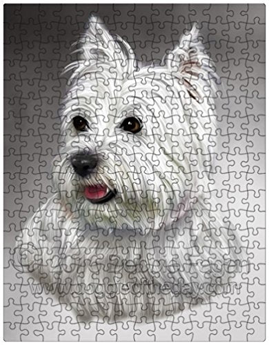 Westies Dog Art Portrait Print 300 Pc. Puzzle with Photo Tin