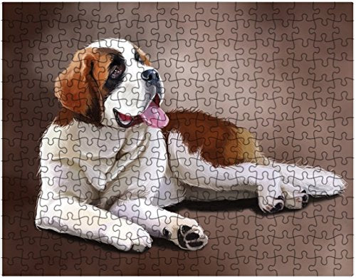 Saint Bernard Dog Puzzle with Photo Tin