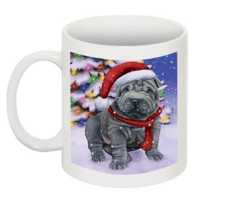 Winter Wonderland Shar Pei Dog Christmas Mug CMG0611