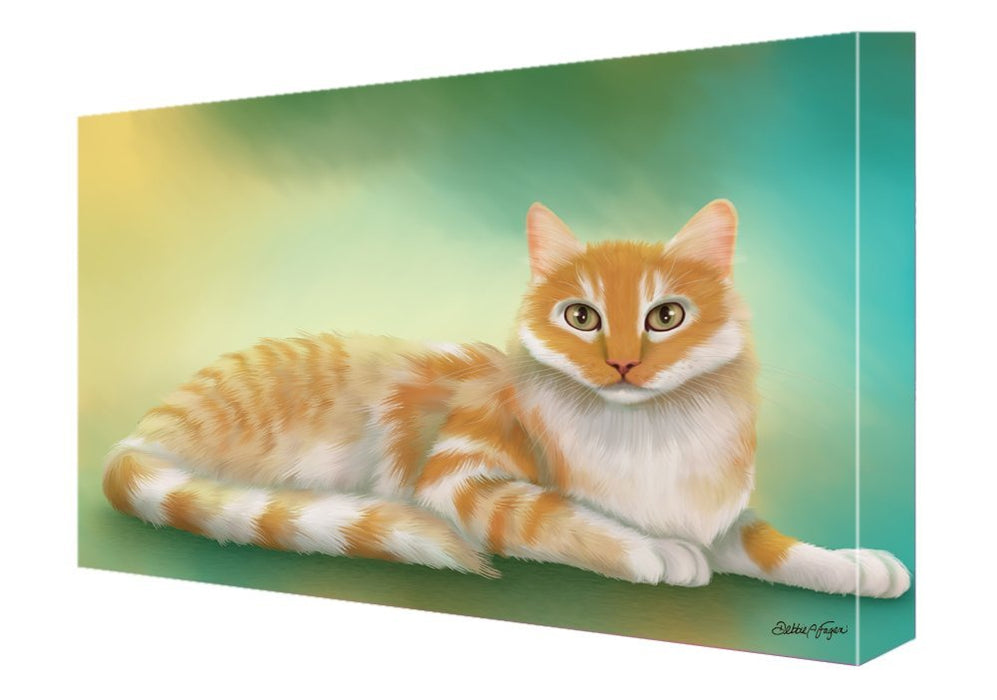 Turkish Van Cat Painting Printed on Canvas Wall Art Signed