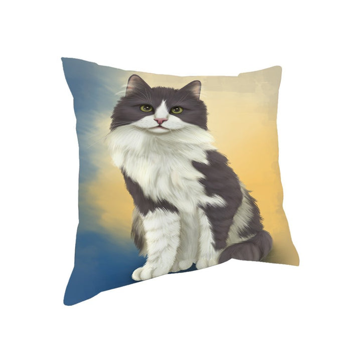 Turkish Angora Cat Throw Pillow