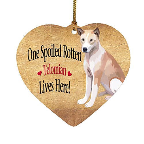 Spoiled Rotten Telomian Puppy Dog Heart Christmas Ornament