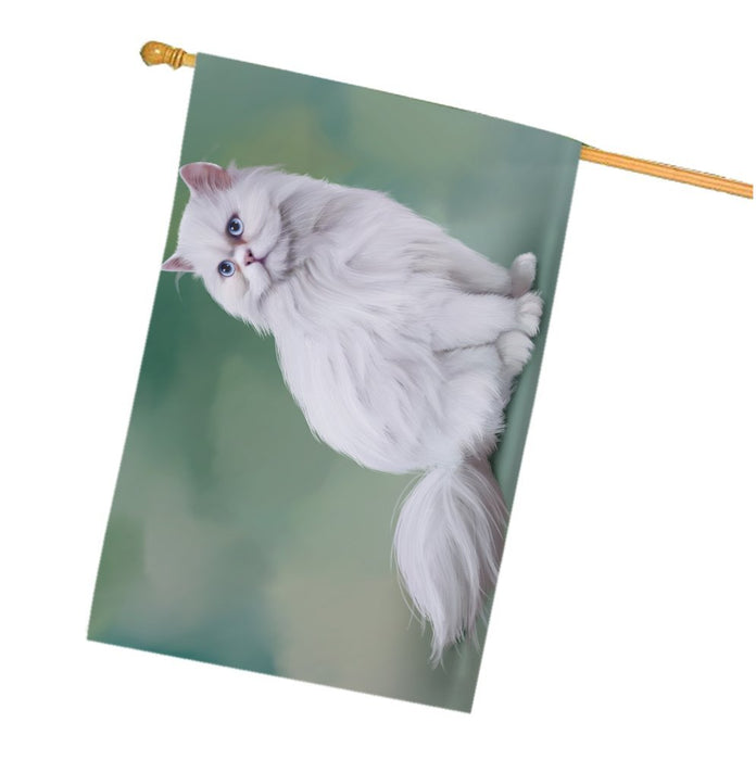 White Persian Cat House Flag