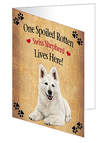 Spoiled Rotten Swiss Shepherd Dog Handmade Artwork Assorted Pets Greeting Cards and Note Cards with Envelopes for All Occasions and Holiday Seasons