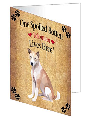 Telomian Spoiled Rotten Dog Handmade Artwork Assorted Pets Greeting Cards and Note Cards with Envelopes for All Occasions and Holiday Seasons