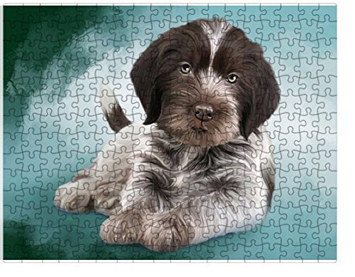 Wire haired pointing griffon dog puzzle, wooden hunting dog puzzle