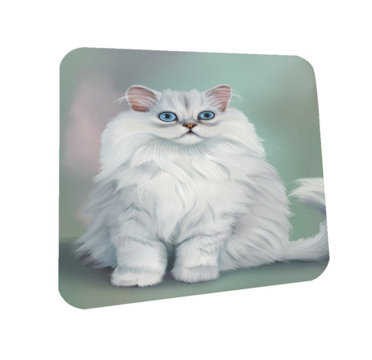 White And Grey Persian Cat Coasters Set of 4