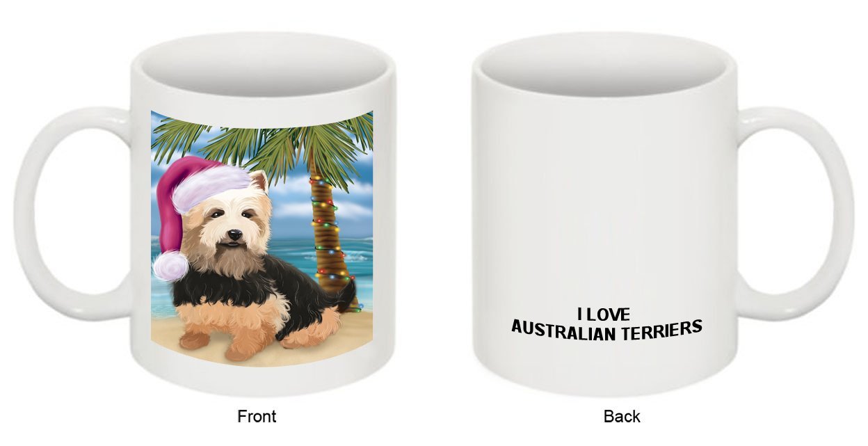 Summertime Australian Terrier Dog on Beach Christmas Mug CMG0535