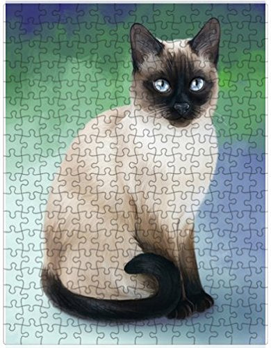 Thai Siamese Cat Puzzle with Photo Tin