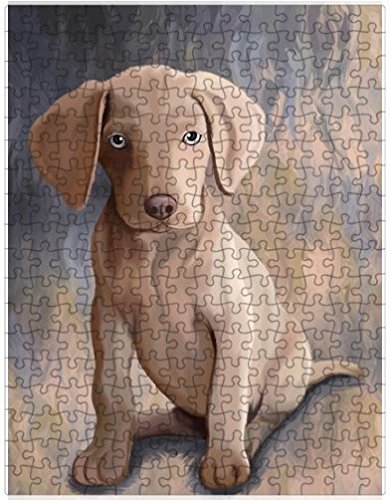 Weimaraner Puppy Dog Puzzle with Photo Tin