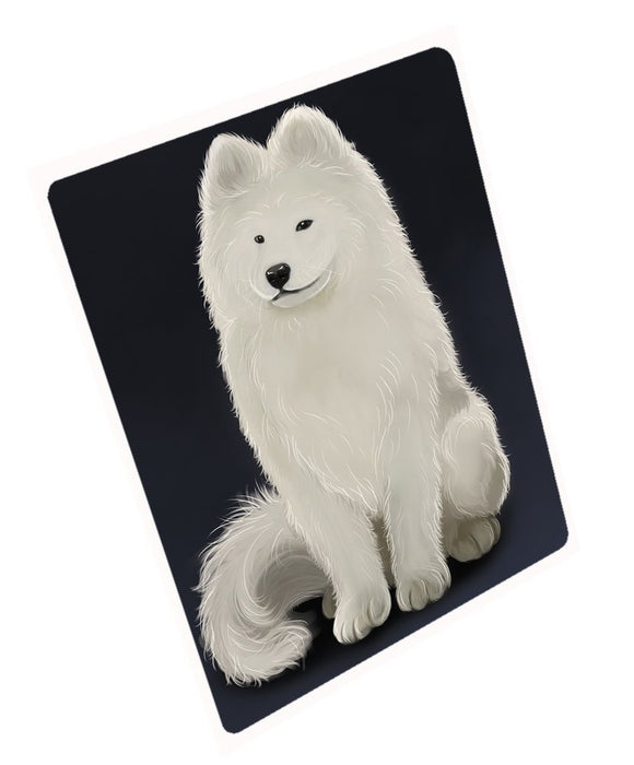 Samoyed Dog Art Portrait Print Woven Throw Sherpa Plush Fleece Blanket