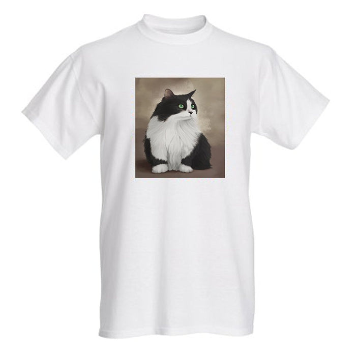 Women's Black And White Persian Cat T-Shirt