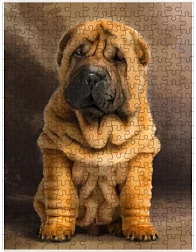Shar Pei Puppy Dog Puzzle with Photo Tin