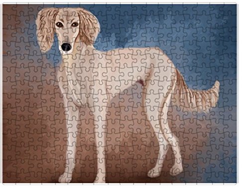 Saluki Puppy Dog Puzzle with Photo Tin