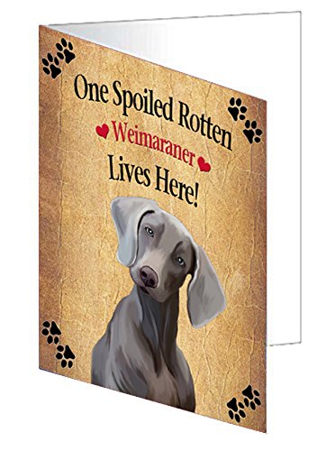 Spoiled Rotten Weimaraner Dog Handmade Artwork Assorted Pets Greeting Cards and Note Cards with Envelopes for All Occasions and Holiday Seasons