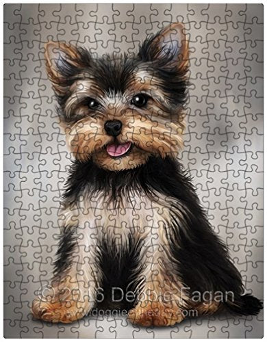 Yorkshire Terrier Dog Art Portrait Print 300 Pc. Puzzle with Photo Tin