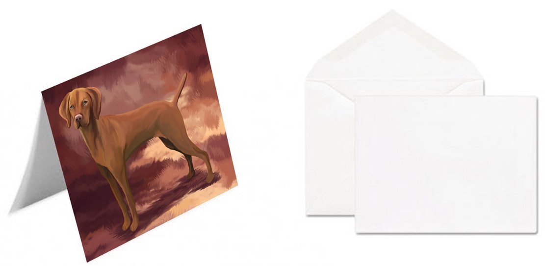 Vizsla Dog Handmade Artwork Assorted Pets Greeting Cards and Note Cards with Envelopes for All Occasions and Holiday Seasons