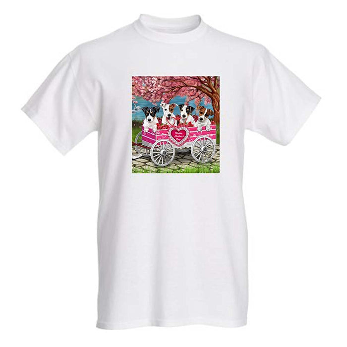 Women's Jack Russell Dogs in a Cart T-Shirt