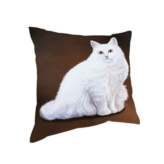 Turkish Angora Cat Throw Pillow