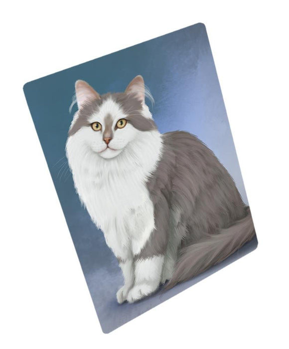 Siberian Cat Art Portrait Print Woven Throw Sherpa Plush Fleece Blanket