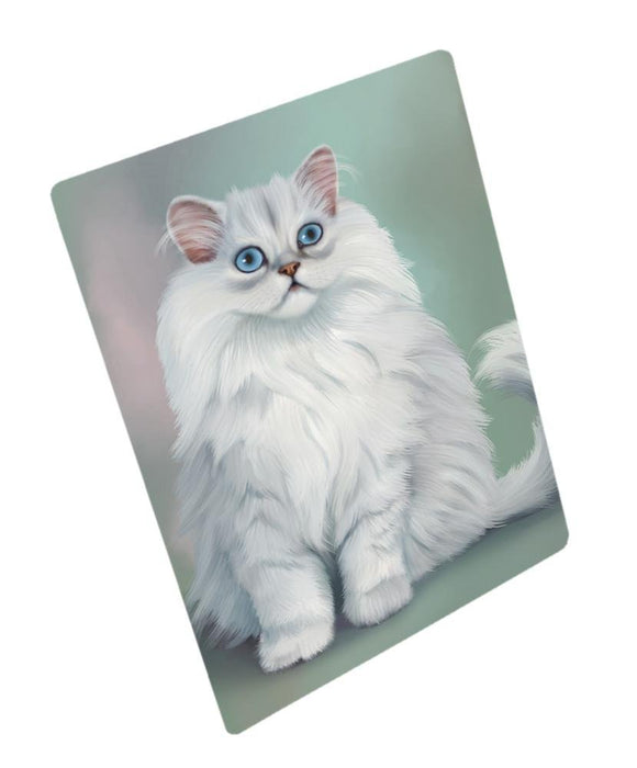 White And Grey Persian Cat Art Portrait Print Woven Throw Sherpa Plush Fleece Blanket