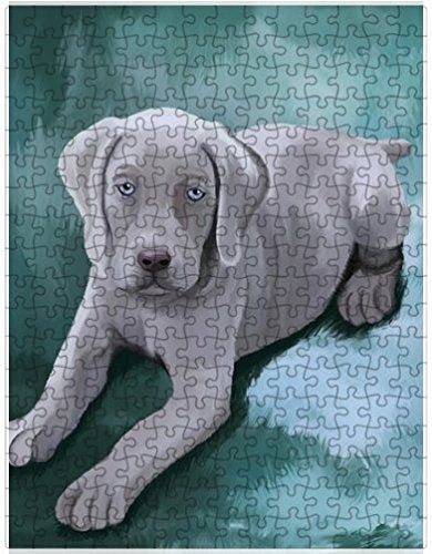 Weimaraner Puppy Dog Puzzle with Photo Tin