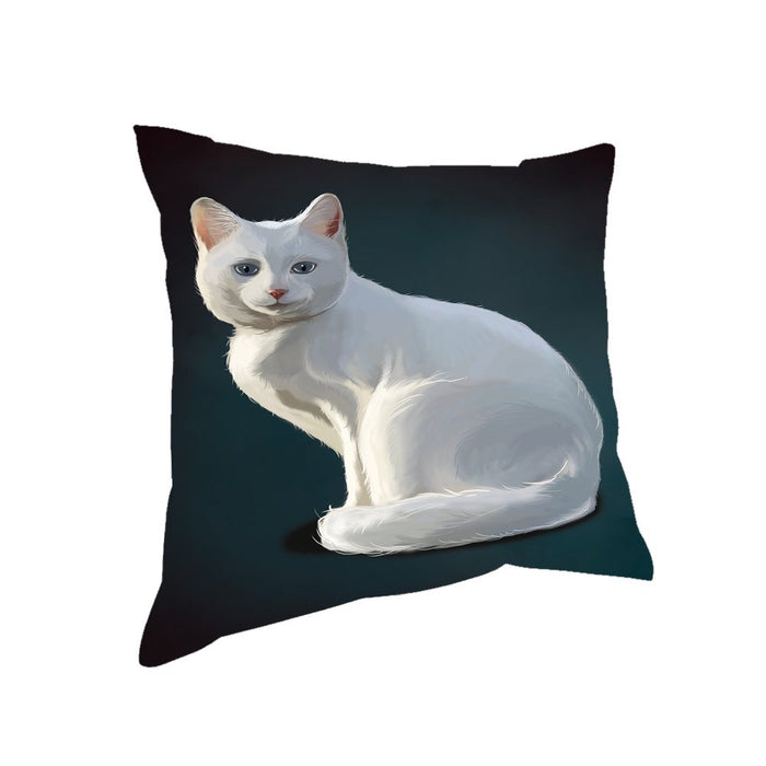 White Albino Cat Throw Pillow