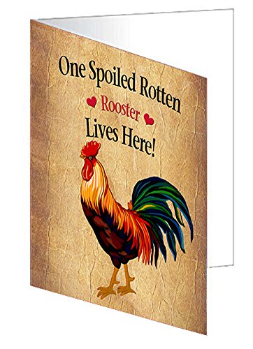 Spoiled Rotten Rooster Handmade Artwork Assorted Pets Greeting Cards and Note Cards with Envelopes for All Occasions and Holiday Seasons